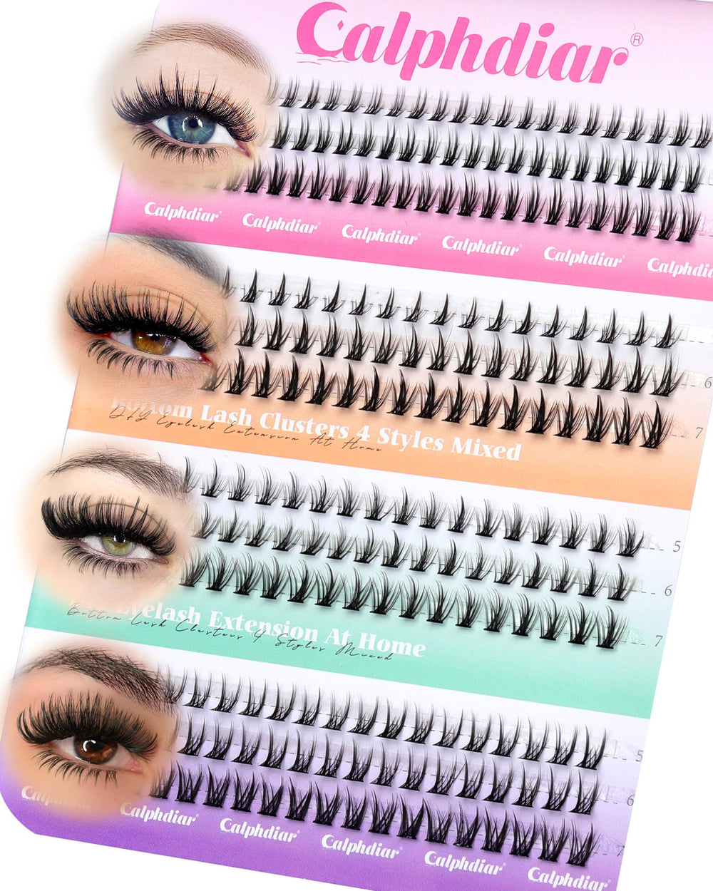 Calphdiar bottom lash clusters natural style for a subtle, effortless eye frame.