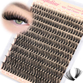 Calphdiar wispy lash clusters closeup in 9-16mm length for natural fullness.