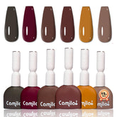 Camila 6x15ml gel polish display shows organized color options for easy selection