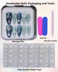 CAMILCY almond catseye nails shine under light for weddings and photos