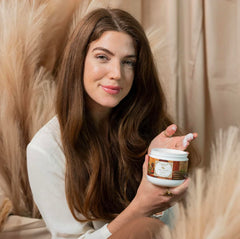 Camille Beckman Glycerine Hand Therapy Cream vanilla honey notes evoke soothing scent.