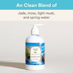 Camille Beckman Mountain Spring bottle pour showing light hydration