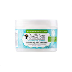 Camille Rose Coconut Water Penetrating Treatment bottle close-up for deep hydration