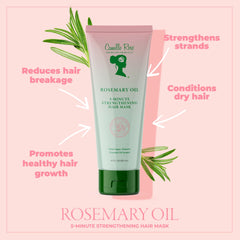 Camille Rose Rosemary Oil ingredients blend highlights rosemary, peppermint, and biotin benefits.