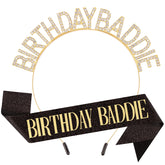 Canitor Birthday Baddie sash crown set for standout party moments