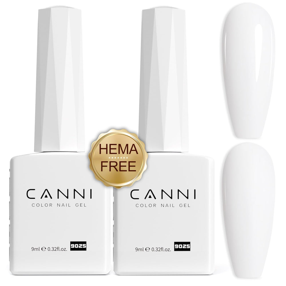 CANNI 2Pcs Hema-Free White Gel Polish set packaging, gift-ready.