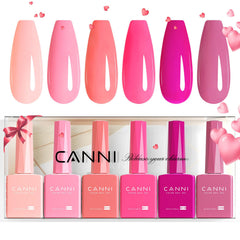 CANNI 6 colors gel polish set with 9 ml bottles for versatile home manicures