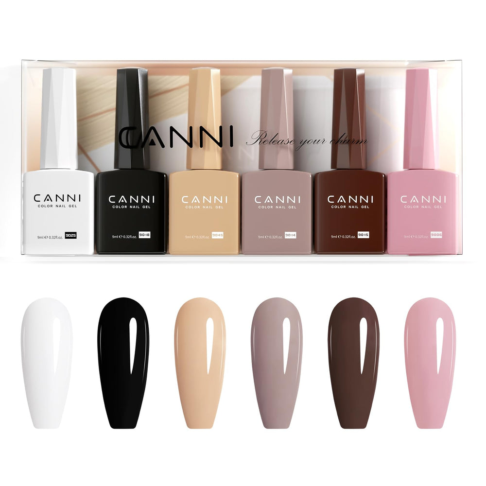 CANNI 9ml white bottle shows the HEMA-free formula for safer at-home nail care.