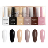 CANNI 9ml white bottle shows the HEMA-free formula for safer at-home nail care.