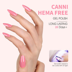CANNI Baby Pink gel nails with even coverage and luminous gloss