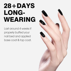 CANNI Black Gel Nail Polish on nail with vibrant long-lasting shine.
