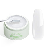 CANNI Builder Gel nails milky white 1oz swatch for durable extensions with smooth coverage