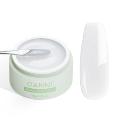 CANNI Builder Gel nails milky white 1oz swatch for durable extensions with smooth coverage
