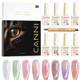 CANNI cat-eye gel nail polish in rose pink with magnetic effect for chic nails.