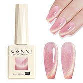 CANNI Cat Eye Nail Polish Pink Rose 9ml with radiant shimmer for DIY manicures.