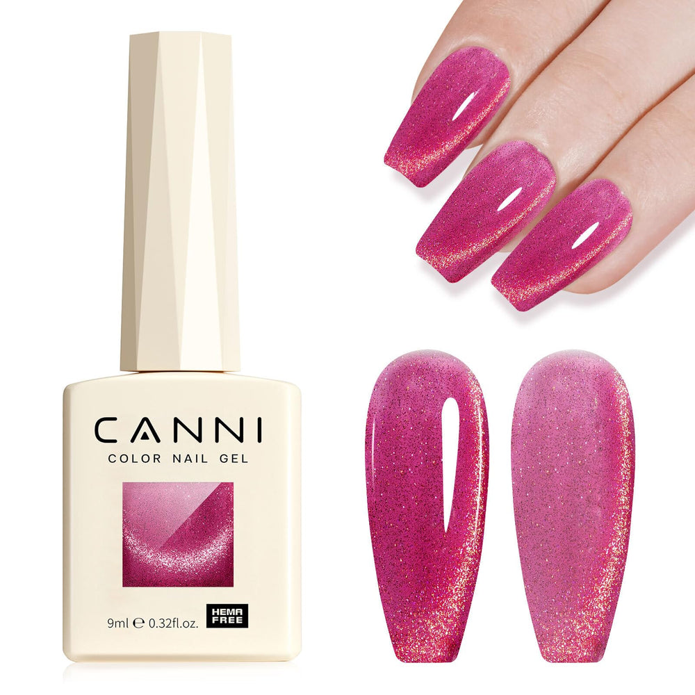 CANNI Cat Eye Polish Dark Raspberry front view for a glossy salon-like finish at home
