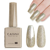 CANNI champagne-gold glitter gel polish bottle for a dazzling manicure