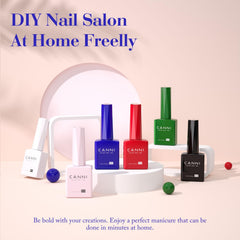 CANNI gel nail polish set pink bottle enables easy color matching at home.