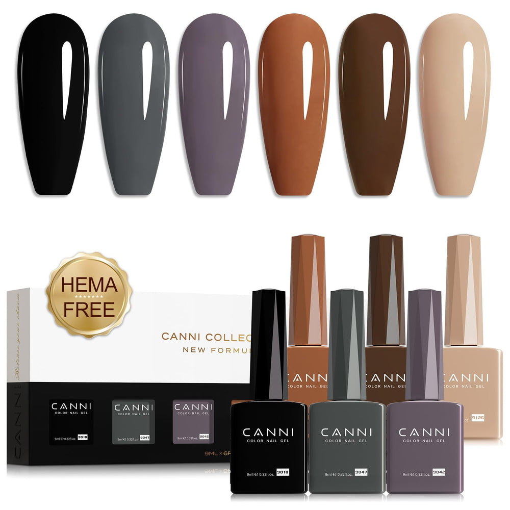 CANNI gel nail polish set in a black bottle for bold, long-lasting color.