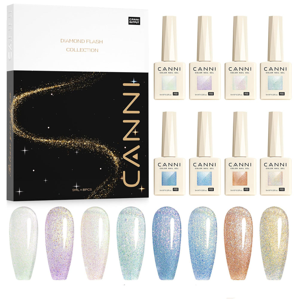 CANNI glitter gel nail polish blue for vibrant, sparkling nails