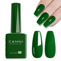 CANNI green gel nail polish emerald bottle showing rich color for at-home manicure.