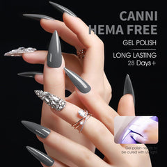 CANNI Grey Gel Nail Polish color swatch demonstrating rich pigment