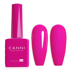 CANNI Hot Pink gel nail polish bottle close-up showing accurate color for easy shade matching