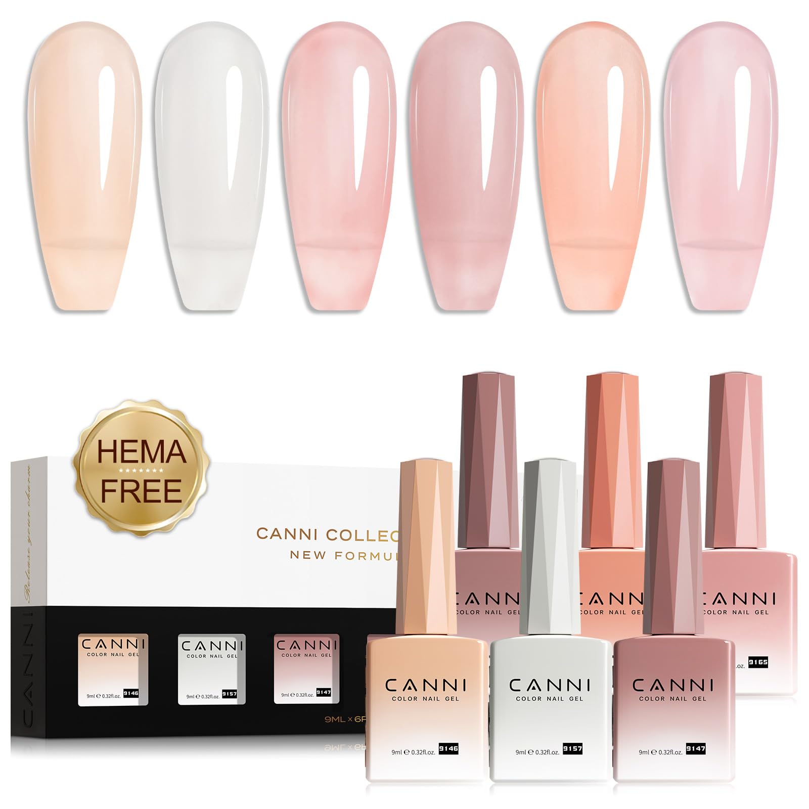 CANNI Jelly Gel vernis blanc lait sur flacon pour une manucure légère et durable