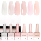 CANNI Jelly Nude Pink gel bottles with color-coded design for shade matching.