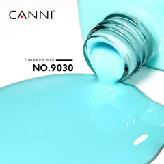 CANNI Pastel Blue gel nail polish bottle closeup highlights pigment richness and shade accuracy