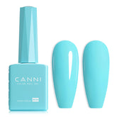 CANNI Pastel Blue gel nail polish bottle on table shows true color for easy selection