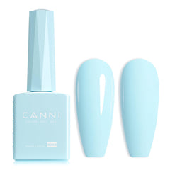 CANNI Pastel Blue gel polish bottle shows true shade for at-home manicures.
