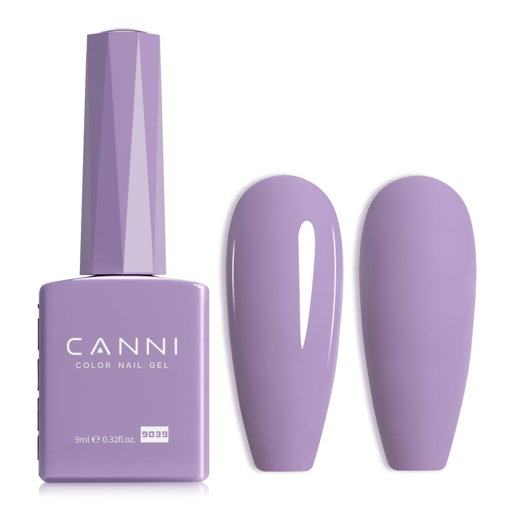 CANNI Purple Gel Nail Polish cap close-up shows the pastel shade for precise color view.