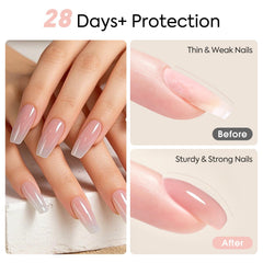 CANNI Quick Builder Nail Gel used as an overlay or short extension.