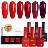 CANNI Red Gel Nail Polish Set bottle close-up shows true color for precise DIY manicure planning.