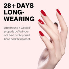 CANNI red gel nail polish swatches show vibrant color and shine.