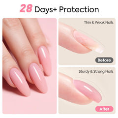CANNI Rubber Base Gel application brush in action for smooth, self-leveling coverage.