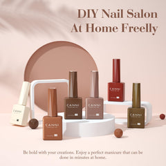 CANNI unique color bottles with a 3D crystal label brighten your gel nail session.