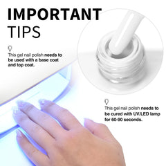 CANNI White Gel Polish high gloss finish delivers lasting shine