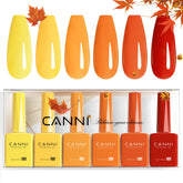 CANNI yellow-orange fall gel polish set in a 9ml bottle for autumn-ready nails.