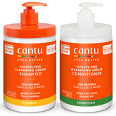 Cantu Shea Butter shampoo bottle ready for gentle cleansing.
