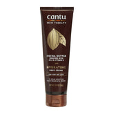 Cantu Therapy Cocoa Butter Body Cream 8.5 oz bottle close-up, delivering deep hydration.