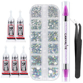 Canvalite 2784-piece rhinestones kit with varied sizes for versatile nail art.