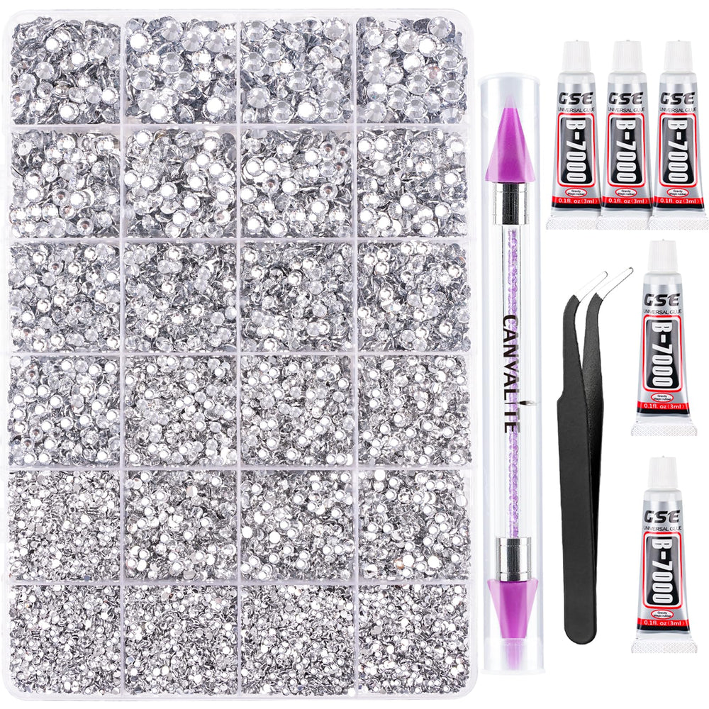 CANVALITE 2mm resin jelly rhinestones in 24-grid box for precise nail art