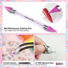 CANVALITE 4mm rhinestones in 24-grid kit for bold nail accents