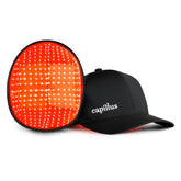 Capillus Pro cap on head for at-home red light therapy and potential hair growth support.