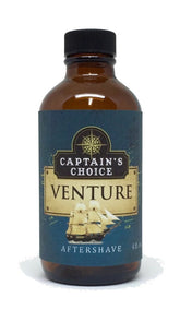 Captain's Choice VENTURE bottle pour with citrus aroma for refreshed post-shave care.