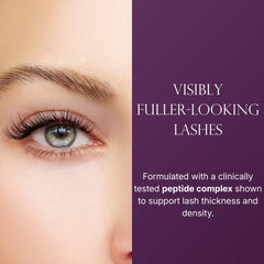 Caramela Beauty Lash Serum close-up showing safe peptide formula