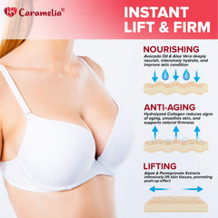 Caramelia Cream applied on skin shows quick absorption and gentle lifting feel.