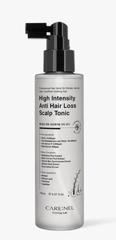 CARE:NEL Hair Loss Scalp Tonic bottle pour for easy daily use on the scalp